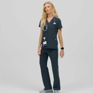 Figs Casma Scrub Top in Dark Harbor